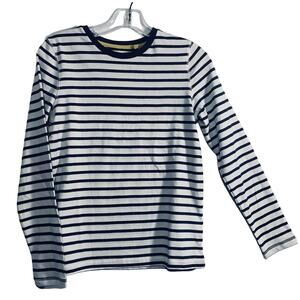 Boden Americana White, & Black Striped Long Sleeve Nautical Shirt 11/12Youth